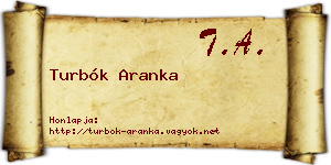 Turbók Aranka névjegykártya