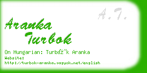 aranka turbok business card